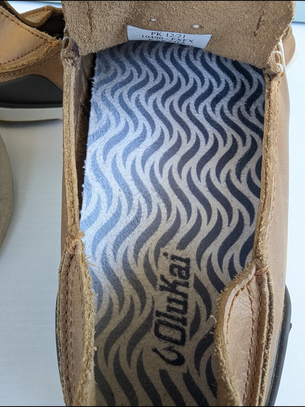 OluKai Men’s Slip-On Loafers in Light Brown